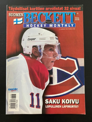 Suomen Beckett 8/1996 kannessa Saku Koivu