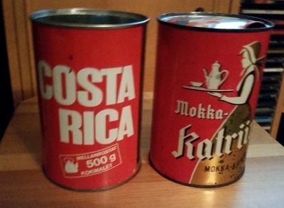 Mokka-Katriina ja Costa Rica kahvipurkki