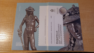 2€ 2016/1 San Marino "Donatellon kuolemasta 500v". UNC