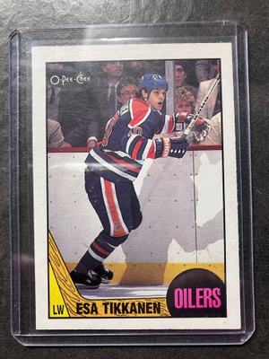 1987-88 O-Pee-Chee OPC #7 Esa Tikkanen Rookie Card Edmonton