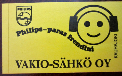 Retro tarra: PHILIPS  Vakio - Sähkö Oy
