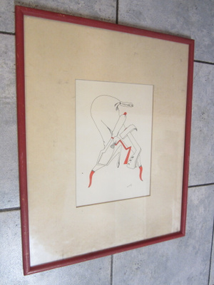 MIKA JENYTININ PIIRTÄMÄ TAULU + SIGN v 1974