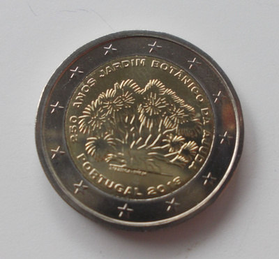 Portugali 2018 2 € Kasvitieteellinen puutarha Ajuda 250v UNC