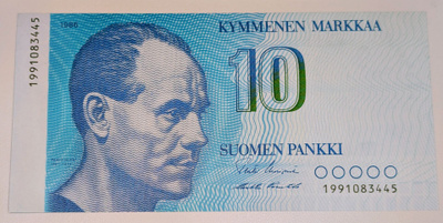 10 Markkaa 1986 korvaava 1991083445