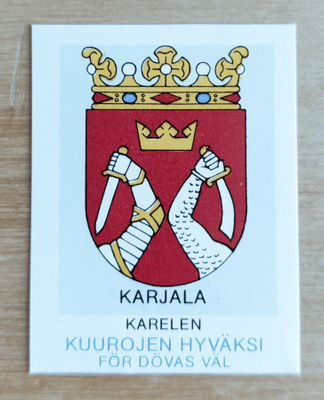 Kuurojen hyväksi - Karjala kirjeensulkija / tarra **