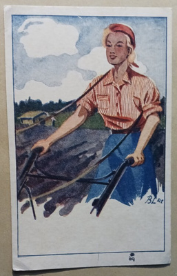 BL: Nuori leidi kyntämässä, Kenttäpostia 1944