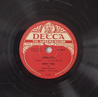Savikiekko 1947 - Henry Theel - Decca SD 4019