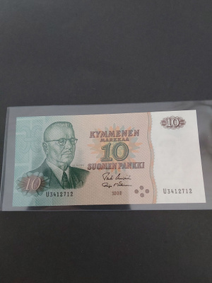 Pakka sileä 10mk seteli 1980
