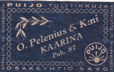 Kaarina, O. Pelenius & K:ni , Puijo     s25