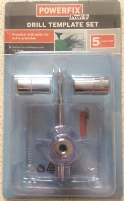 DRILL TEMPLATE 5 PIECE SET (POWERFIX)   **UUSI**