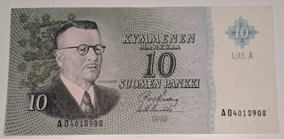 10 Markkaa 1963 Litt. A AO4018908