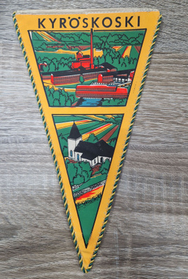 Kyröskoski vintage iso matkailuviiri 1960-luvulta
