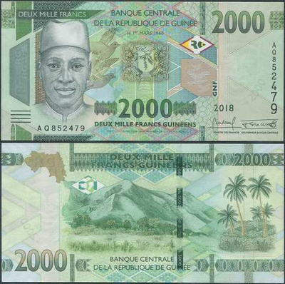 Guinea 2000 Francs 2018 (P-48A) UNC