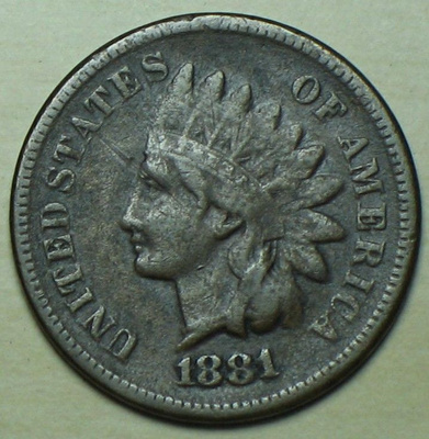 1881 USA 1 sentti Indian Head Cent