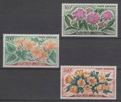 (S0217) CONGO (BRAZZAVILLE), 1961 (Flowers) Mi ## 9-11. MLH*