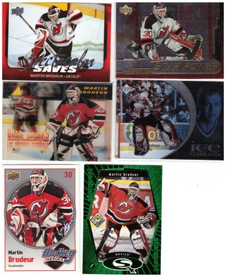 6 x MARTIN BRODEUR Devils, Erikois Ym. Kortteja