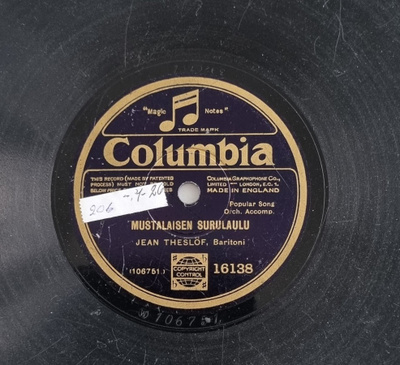 Savikiekko 1926 - Jean Theslöf - Columbia 16138