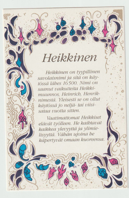 Sukunimi :HEIKKINEN