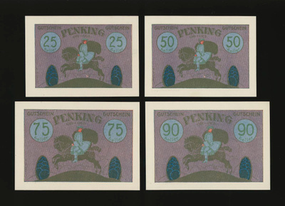 Itävalta 25, 50, 75, 90 Heller, Penking 1. erikoispainos