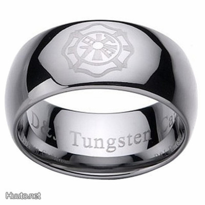 40 .. Tungsten Emblem Kovametalli .. Sormus