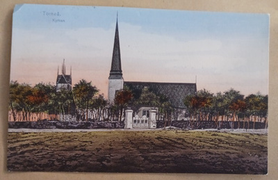 Tornio, Kirkko, vanha väripk, p. 1916 + sensuurileima