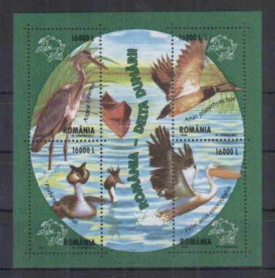 LINNUT eläinaiheinen U.P.U. -blokki ROMANIA 1994 **