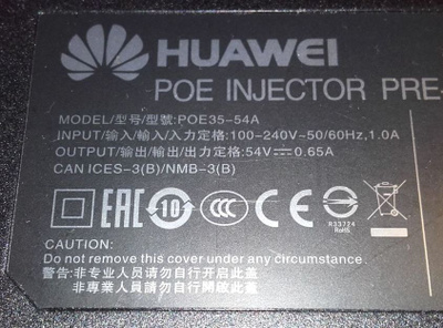 Huawei POE-35-54A 802.3AT compatible 54V 0,65A PoE