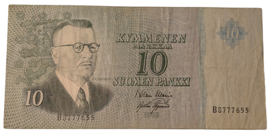 10 Markkaa 1963 ilman Litt B8777655