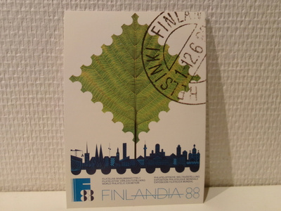 FINLANDIA 88 JULISTE. Taiteilija Erik Bruun (postikortti)