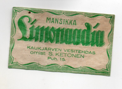 Kaujärvvi: S Ketonen/ Mansikka Limonaadia