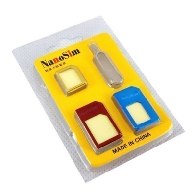 NanoSim SIM-kortti Adapteri sarja, Alumiinia, 4 osaa *UUSI*