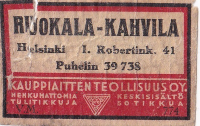 Helsinki, Ruokala - Kahvila, I. Robertink. 41  ,    1/15