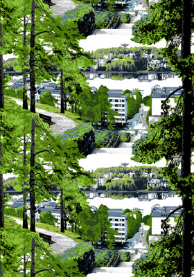 Vallila Jyväsjärvi valmisverhot 140 x 250 cm