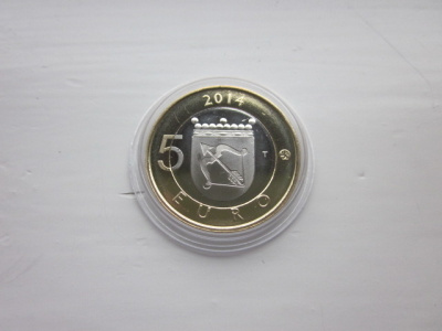 Suomi 5 eur, Maakuntien eläimet, Savo, kuikka, v. 2014, unc