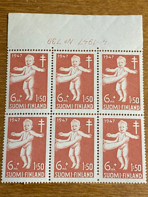 TUB 1947 6MK+1,50MK NUMERO KUUSILO**