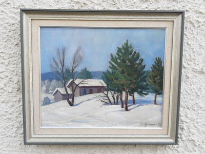 Felix Ojanen  KEVÄT TALVEN PÄIVÄ  öljyväri v.1931