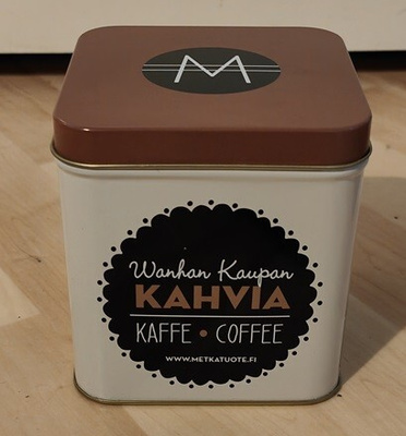 Wanhan ajan kahvia peltipurkki
