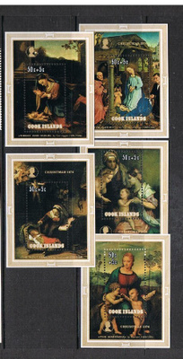 Cook Islands 1974 - Joulu Christmas ++ blokit 5eril