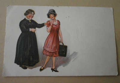 Äiti varoittelee tytärtään (1920-luvun tyylikäs leidi), kulk