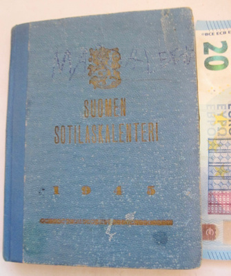 VANHA Sotilaskalenteri 1945 Julkaistu 1944