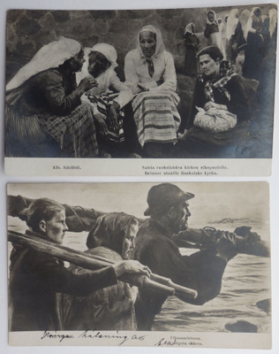 2 kpl postikortteja, Albert Edelfelt 1900-luvun alkua
