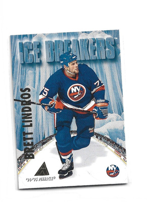BRETT LINDROS - ISLANDERS - ICE BREAKERS # 478 PINNACLE 1994