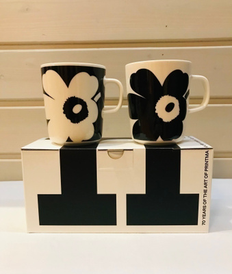 Marimekko Oiva Juhla Unikko mukisetti, 2,5dl, uusi