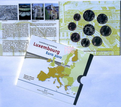 2010 BU setti Luxemburg 1 Cent - 2 Euro + 2 Euro Wappen