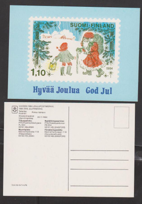 Vuoden 1984 joulupostimerkki kortti ( 5 kpl )