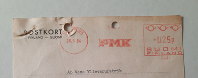 Kuva/firmaleima PMK, Tampere 26.3.64