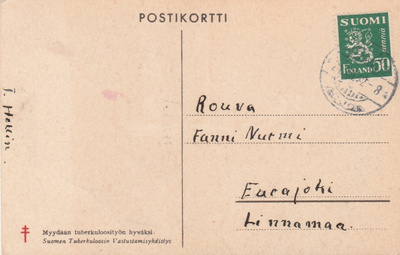 Postileima Rauma, vanha Joulukortti