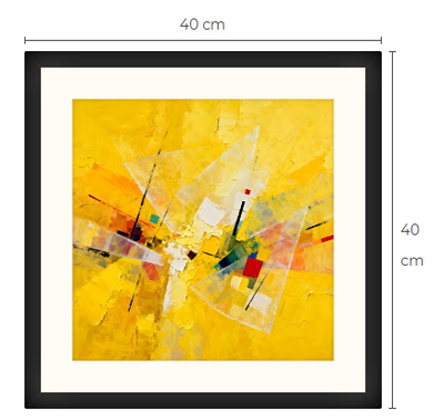 Uusi abstrakti Art Print paspis & kehys 40 cm x 40 cm