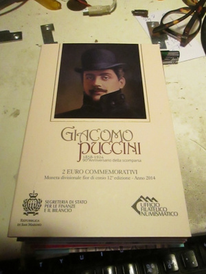 2014 San Marino juhlaraha  90 vuotta Giacomo Puccinin kuolem