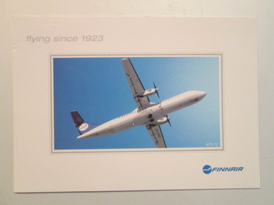 KULKEMATON FINNAIR LENTOKONE ATR 72 MAINOSKORTTI